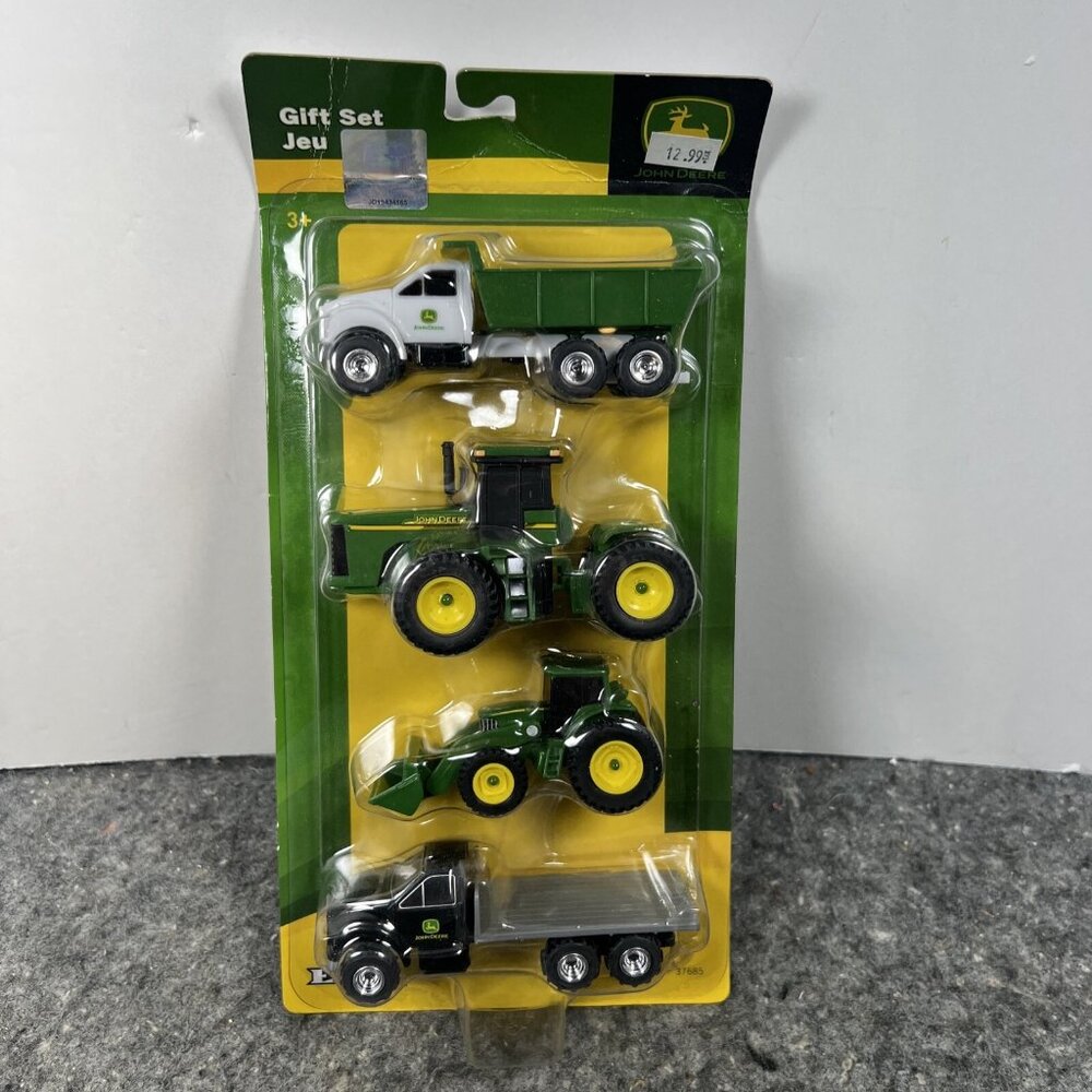 John Deere 4 Vehicle Gift Set Dump Truck Tractor Loader TOMY